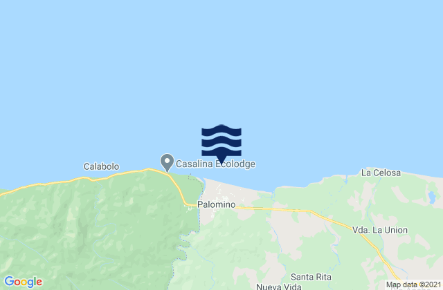 Mapa da tábua de marés em Palomino, Colombia