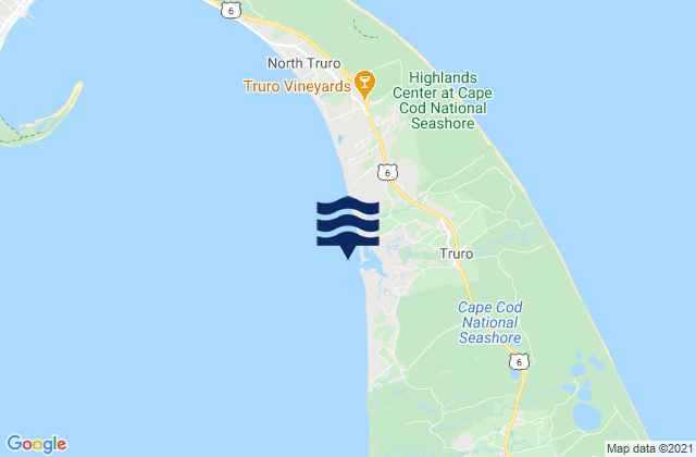 Mapa da tábua de marés em Pamet Harbor, United States