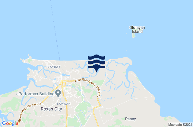 Mapa da tábua de marés em Panay, Philippines