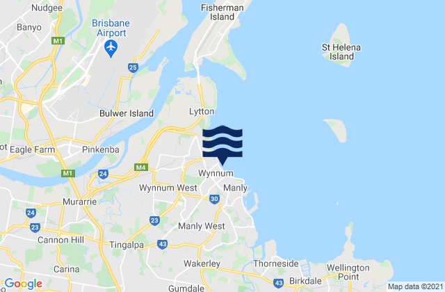 Mapa da tábua de marés em Pandanus Beach, Australia