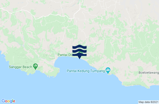 Mapa da tábua de marés em Panggunguni, Indonesia