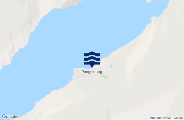 Mapa da tábua de marés em Pangnirtung, Canada