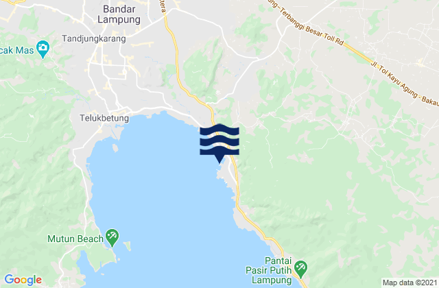 Mapa da tábua de marés em Panjang, Indonesia