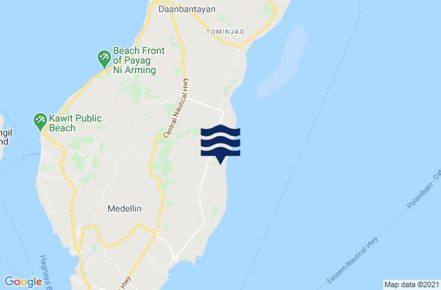Mapa da tábua de marés em Panognawan, Philippines