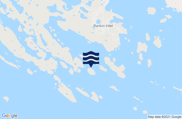 Mapa da tábua de marés em Panorama Island, Canada