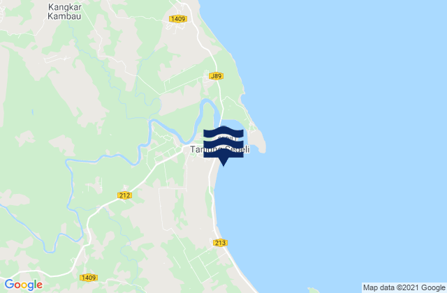 Mapa da tábua de marés em Pantai Ru Rebah, Malaysia