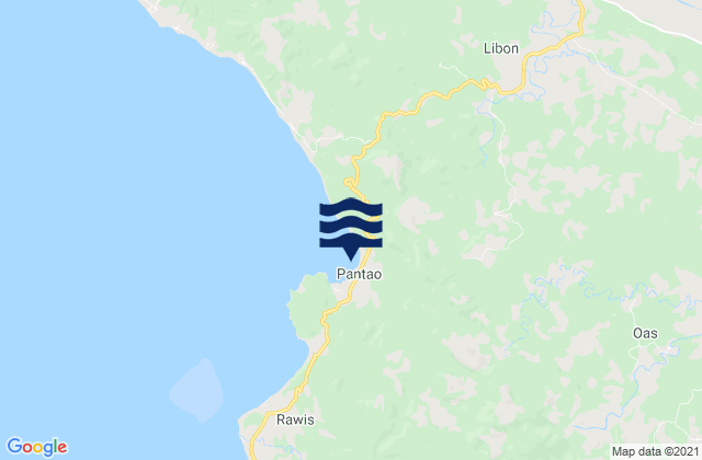Mapa da tábua de marés em Pantao, Philippines