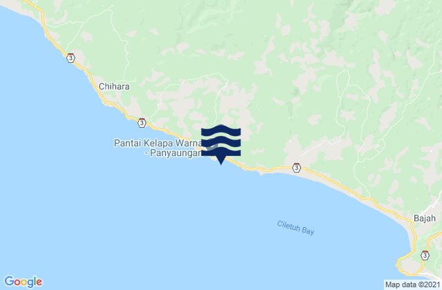 Mapa da tábua de marés em Panyaungan Timur, Indonesia