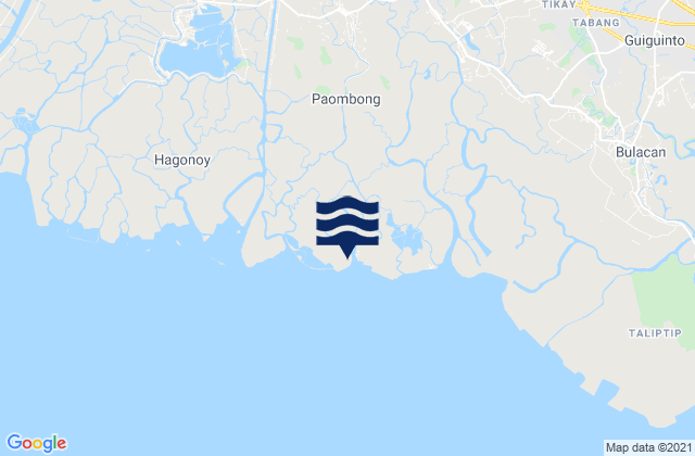 Mapa da tábua de marés em Paombong, Philippines