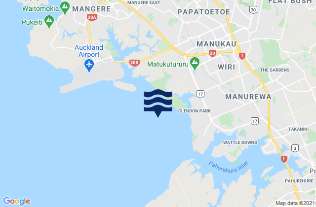 Mapa da tábua de marés em Papakura Channel - LPG Terminal, New Zealand