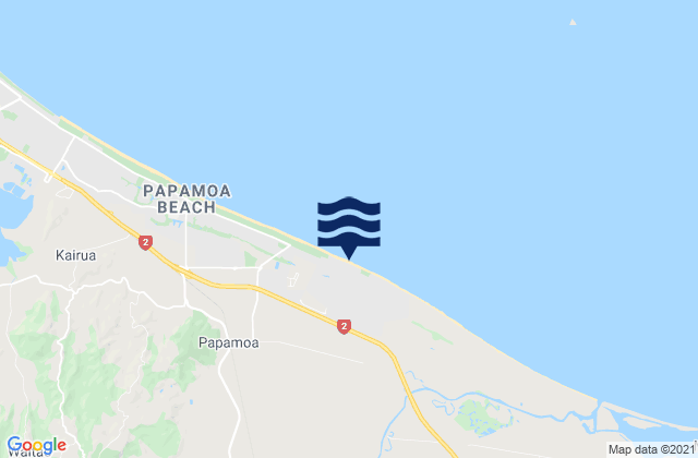 Mapa da tábua de marés em Papamoa Beach, New Zealand