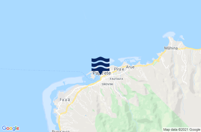 Mapa da tábua de marés em Papeete, French Polynesia