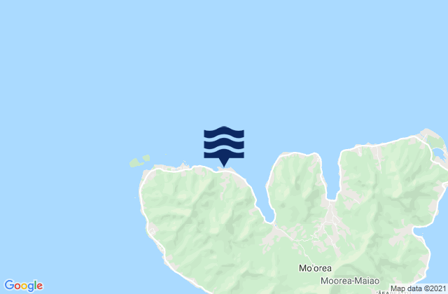 Mapa da tábua de marés em Papetoai, French Polynesia