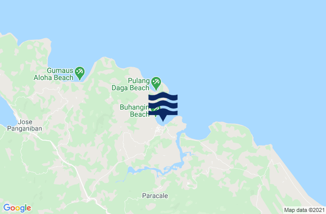 Mapa da tábua de marés em Paracale, Philippines