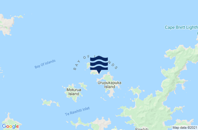 Mapa da tábua de marés em Paradise Bay (Oneura Bay), New Zealand