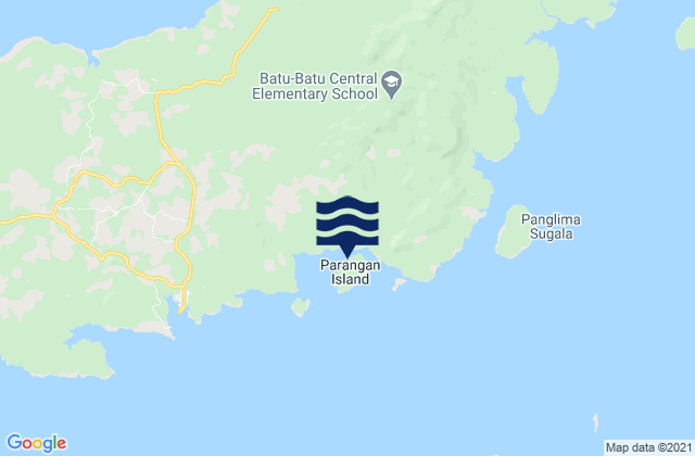 Mapa da tábua de marés em Parangan, Philippines