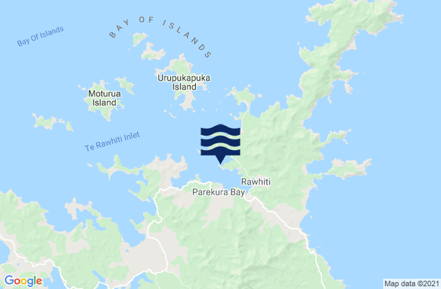 Mapa da tábua de marés em Parekura Bay, New Zealand