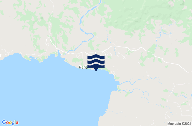 Mapa da tábua de marés em Pariti, Indonesia