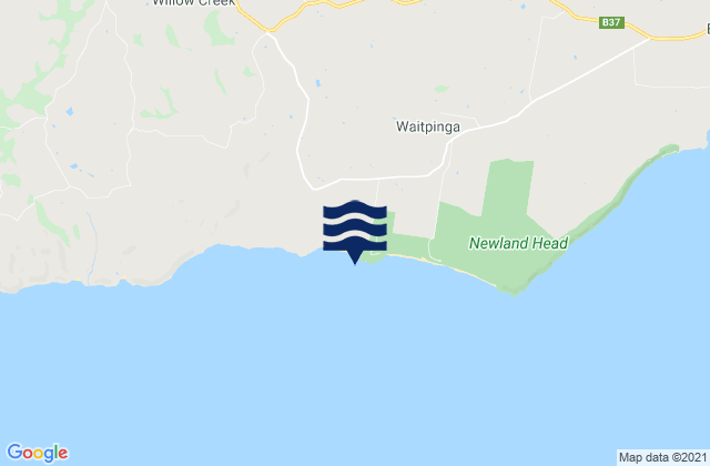 Mapa da tábua de marés em Parsons Beach, Australia