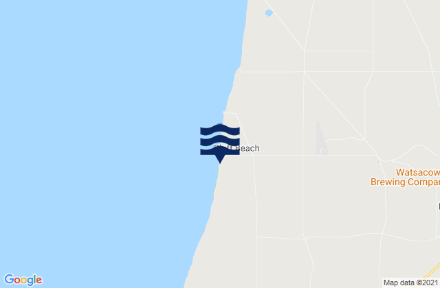 Mapa da tábua de marés em Parsons Beach, Australia
