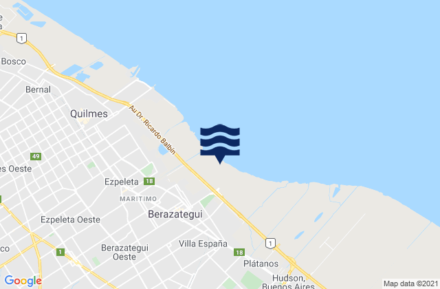 Mapa da tábua de marés em Partido de Florencio Varela, Argentina