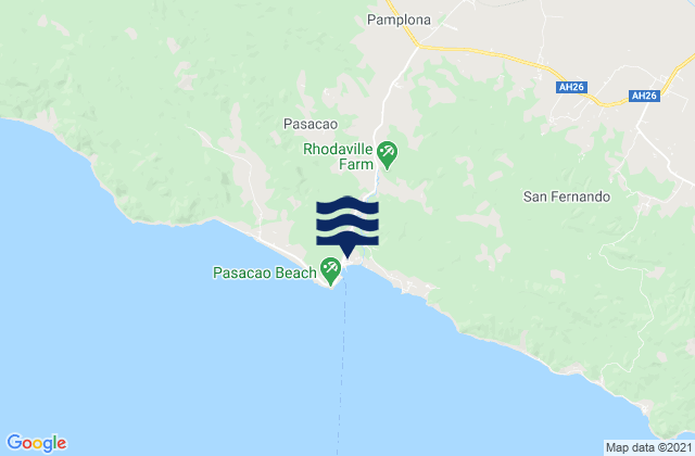 Mapa da tábua de marés em Pasacao, Philippines