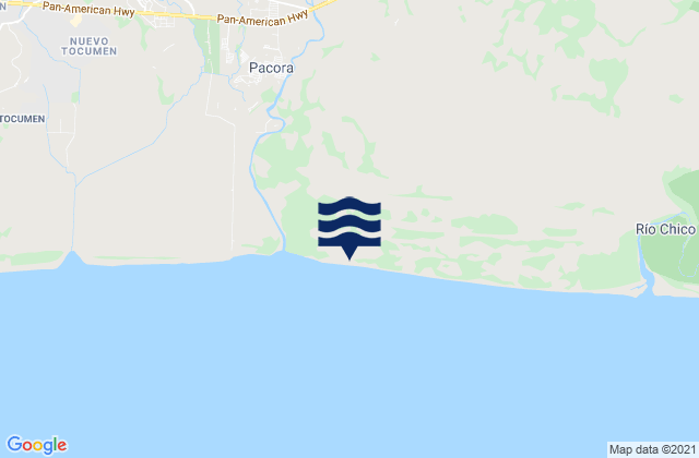 Mapa da tábua de marés em Paso Blanco, Panama