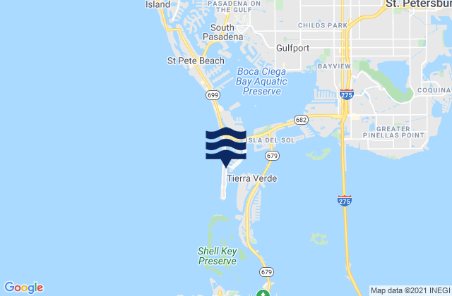 Mapa da tábua de marés em Pass-a-Grille Beach, United States