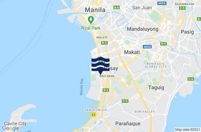 Mapa da tábua de marés em Pateros, Philippines