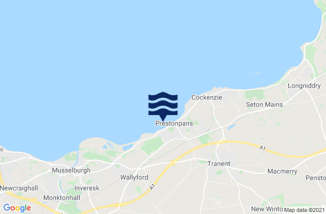 Mapa da tábua de marés em Pathhead, United Kingdom
