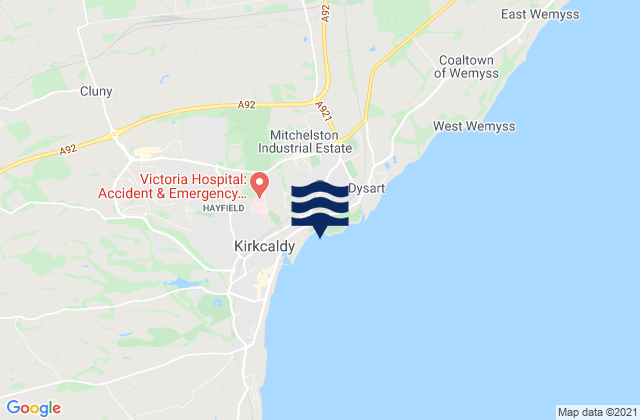Mapa da tábua de marés em Pathhead Sands Beach, United Kingdom