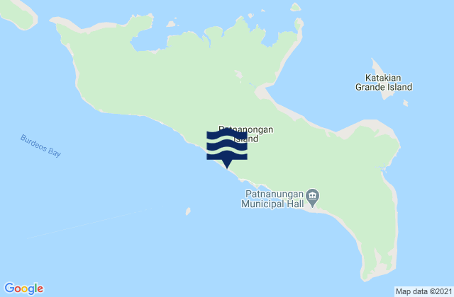 Mapa da tábua de marés em Patnanungan, Philippines