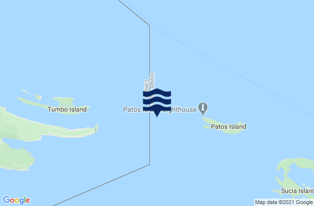Mapa da tábua de marés em Patos Island Light 1.4 miles west of, United States