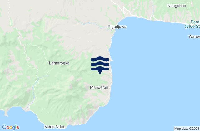 Mapa da tábua de marés em Pau, Indonesia