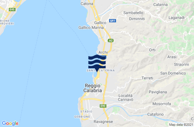 Mapa da tábua de marés em Pavigliana, Italy