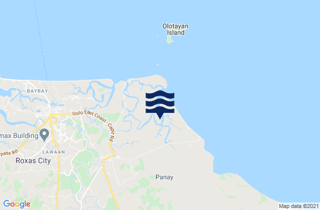 Mapa da tábua de marés em Pawa, Philippines