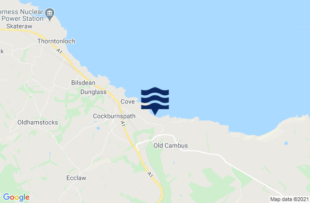 Mapa da tábua de marés em Pease Bay Beach, United Kingdom