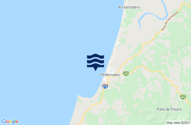 Mapa da tábua de marés em Pedernales, Ecuador