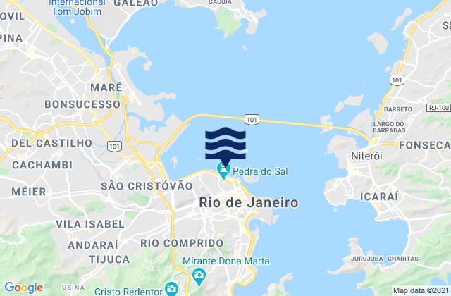 Mapa da tábua de marés em Pedra do Sal, Brazil