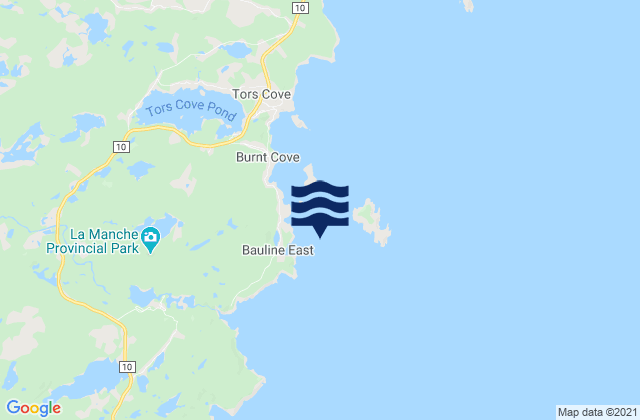 Mapa da tábua de marés em Pee Pee Island, Canada