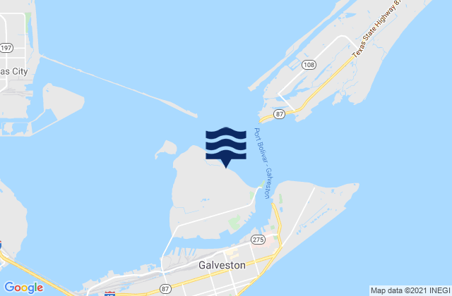 Mapa da tábua de marés em Pelican Island, United States
