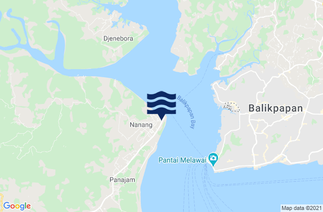 Mapa da tábua de marés em Penajam, Indonesia