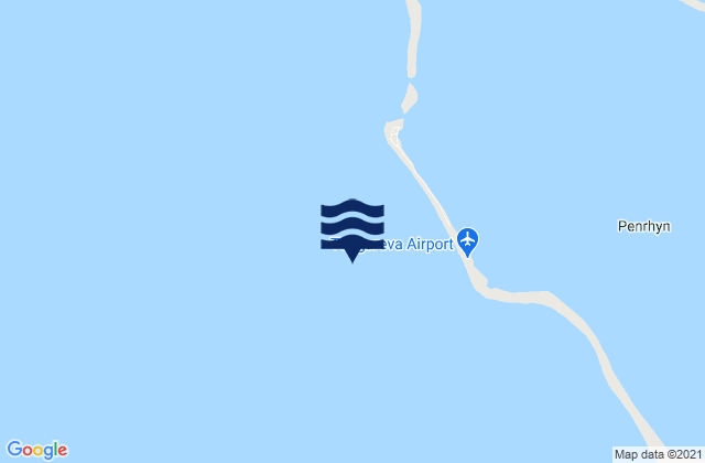 Mapa da tábua de marés em Penrhyn, Kiribati