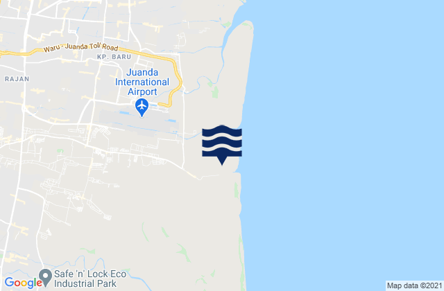 Mapa da tábua de marés em Pepe, Indonesia