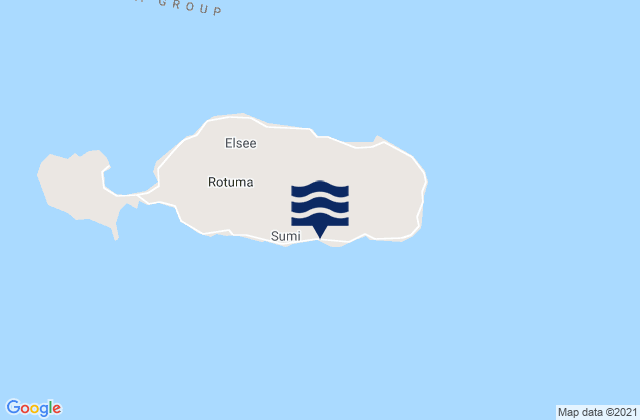 Mapa da tábua de marés em Pepjei, Fiji