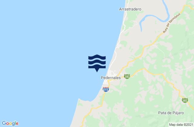 Mapa da tábua de marés em Perdernales, Ecuador
