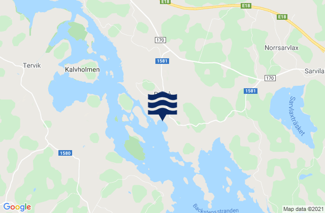 Mapa da tábua de marés em Pernå, Finland