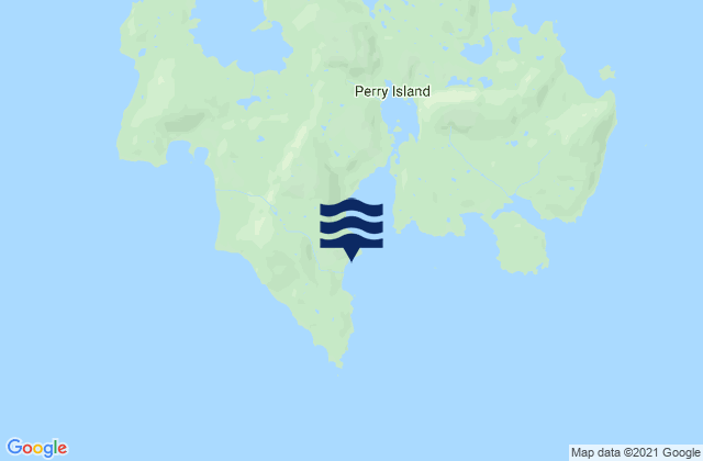 Mapa da tábua de marés em Perry Island (South Bay), United States