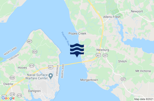 Mapa da tábua de marés em Persimmon Point, United States