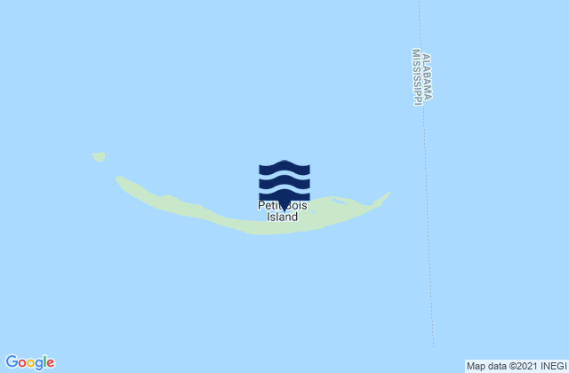 Mapa da tábua de marés em Petit Bois Island Mississippi Sound, United States